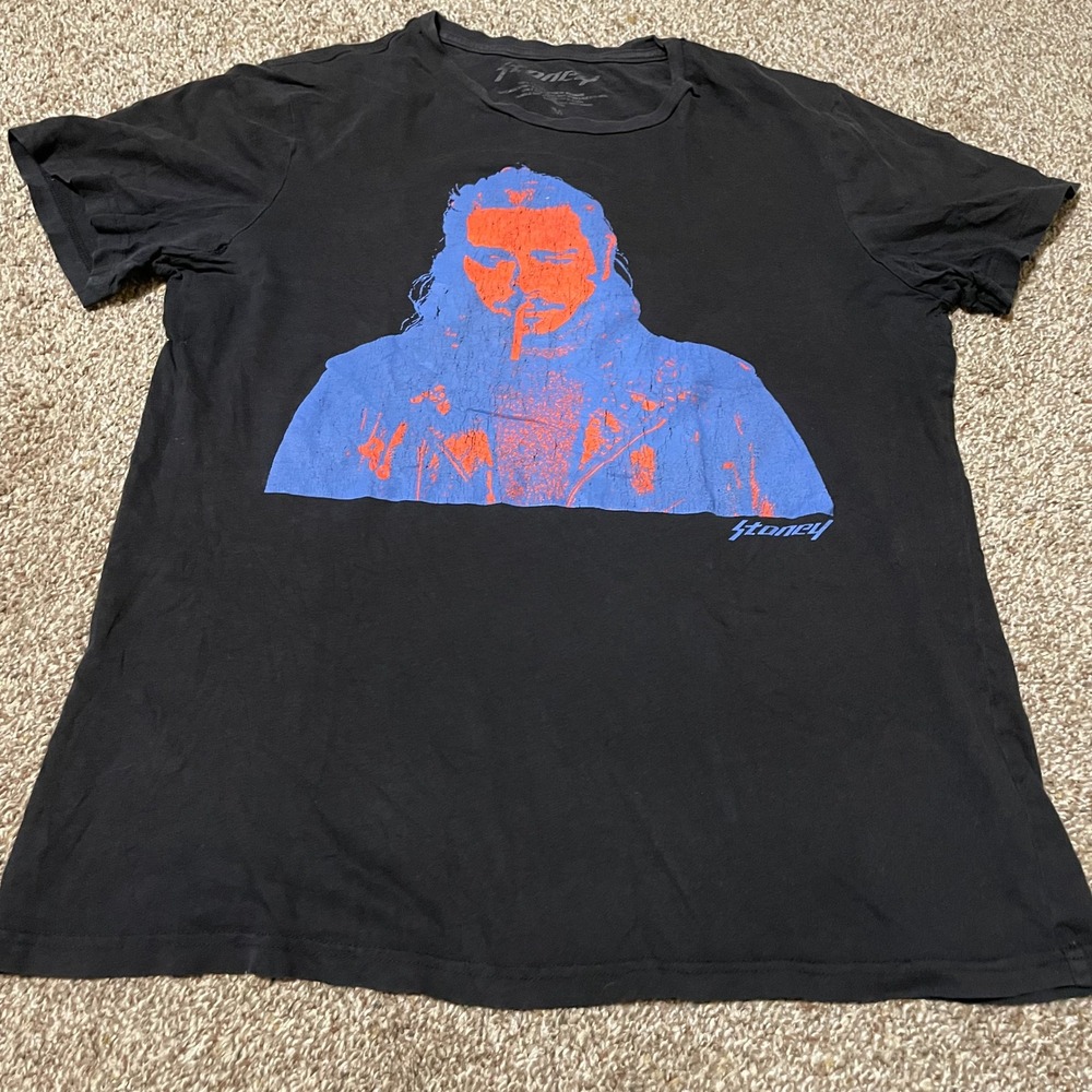 Stoney Post Malone Graphic T Shirt Black Mens Size Medium Portrait Print